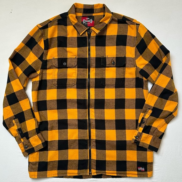 Vans Other - Vans X Independent Zip Flannel Long Sleeve Shirt Shacket Classic Fit Size Large